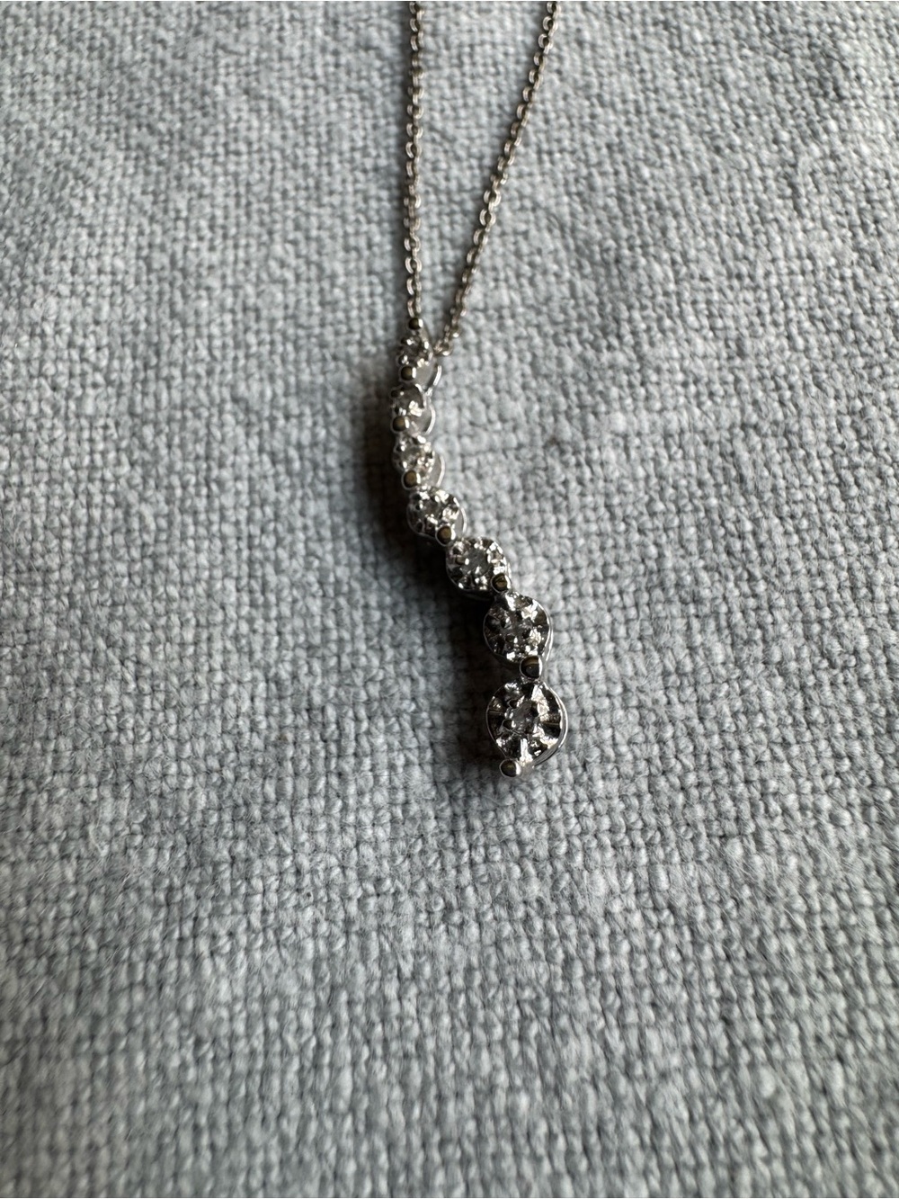 10K White Gold Natural Diamond Journey Necklace – .20 CTW
